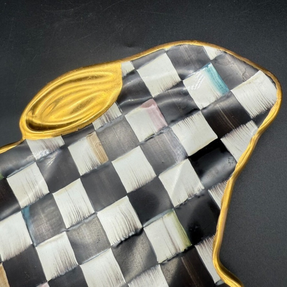 MacKenzie-Childs Courtly Check Bunny Dish – Handcrafted Ceramic – Made in USA 03 - Picture 2 of 4